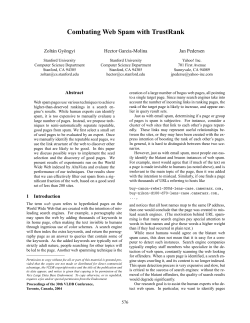 Combating Web Spam with TrustRank