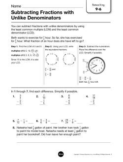 Subtracting Fractions with Unlike Denominators