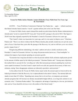 Texans for Public Justice Stimulus Analysis