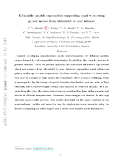 III-nitride tunable cup-cavities supporting quasi whispering gallery