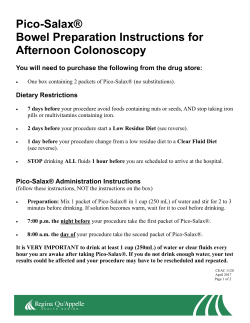 Pico-Salax&reg; Bowel Preparation Instructions for Afternoon