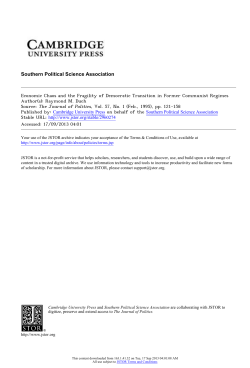 Economic Chaos and the Fragility of Democratic Transition in