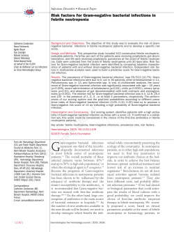 Risk factors for Gram-negative bacterial infections in febrile