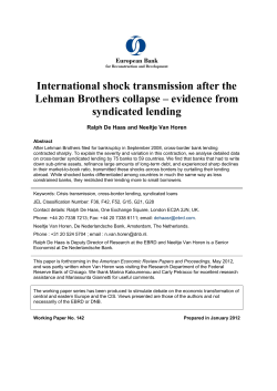 International shock transmission after the Lehman Brothers collapse