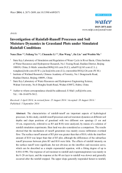 Investigation of Rainfall-Runoff Processes and Soil Moisture