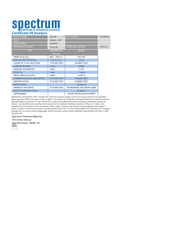 Certificate Of Analysis