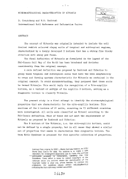 MICROMORPHOLOGICAL CHARACTERISTICS OF NITOSOLS D
