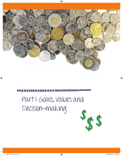 Part 1: Goals, Values and Decision-making