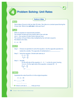 Problem Solving: Unit Rates - Mrs. Shavonne Holloway Burrows
