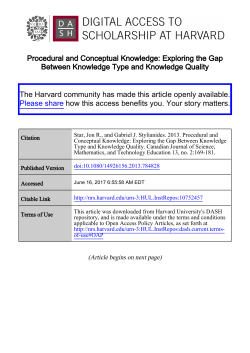 Procedural and Conceptual Knowledge: Exploring the Gap Between