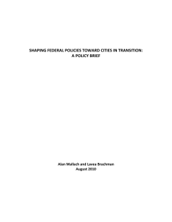 shaping federal policies toward cities in transition
