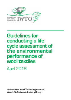 Guidelines for conducting a life cycle assessment