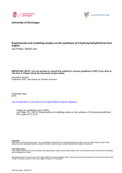 University of Groningen Experimental and modelling studies