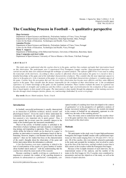 The Coaching Process in Football &ndash; A qualitative perspective