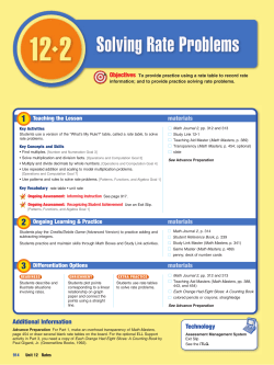 Lesson 12.2 Solving Rate Problems