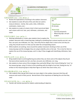 Measurement with Standard Units