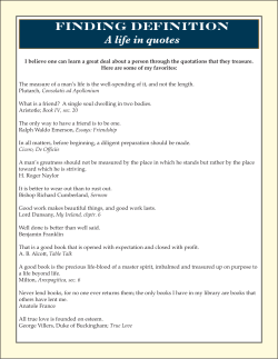 finding definition A life in quotes