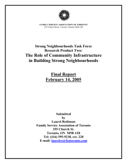 The Role of Community Infrastructure in Building Strong