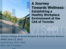 A Journey Towards Wellness - Ontario College of Social Workers