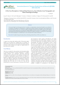 (IJVHSR) ISSN 2332-2748 A First Case Description of