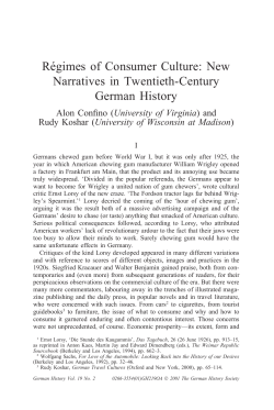 Régimes of Consumer Culture: New Narratives in