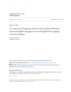 A Comparison of Linguistic Features in the Academic