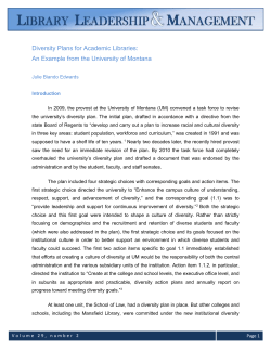 Diversity Plans for Academic Libraries: An Example from