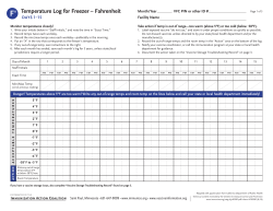 Fahrenheit Freezer Temperature Log for Vaccines