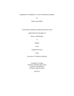 Sympathetic Constellations: Toward a Modernist Sympathy by