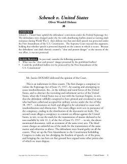 Schenck v. United States