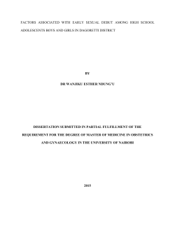 Factors associated with early sexual debut among high school