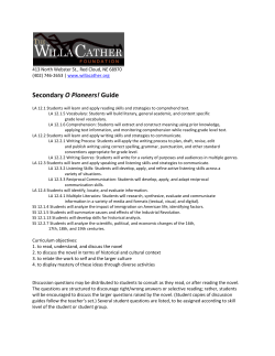Secondary O Pioneers! Guide - The Willa Cather Foundation