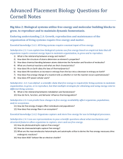 Questions for Cornell Notes AP Bio