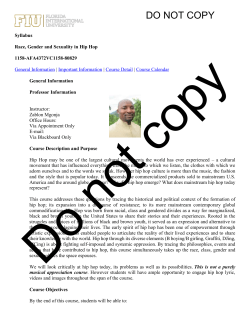 Syllabus Race, Gender and Sexuality in Hip Hop 1158