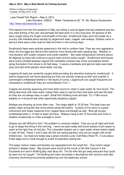 May 6, 2015 - May is Best Month for Fishing Success