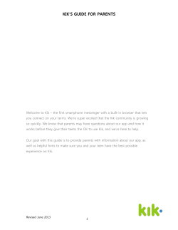 kik`s guide for parents - Porthcawl Comprehensive School