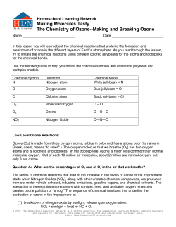 High-Level Ozone Reactions - Homeschool Learning Network
