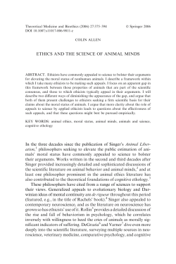 Ethics and the Science of Animal Minds