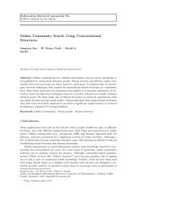 Online Community Search Using Conversational Structures