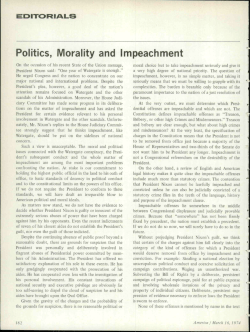 Politics, Morality and Impeachment