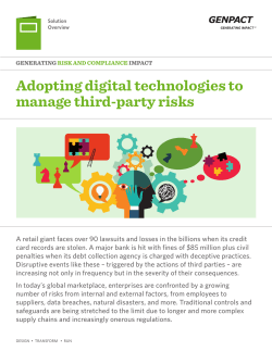 Adopting digital technologies to manage third-party risks