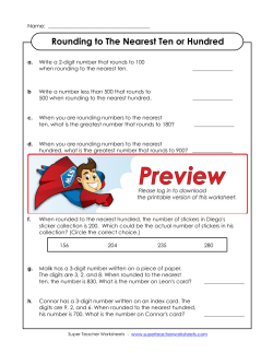 Rounding to The Nearest Ten or Hundred