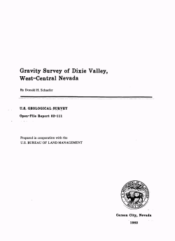 Gravity Survey of Dixie Valley, West-Central Nevada