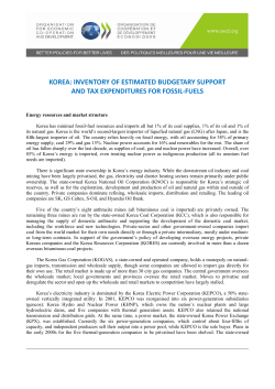 korea: inventory of estimated budgetary support and tax