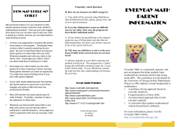 EVERYDAY MATH PARENT INFORMATION