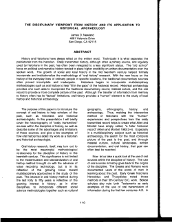 THE DISCIPLINARY VIEWPOINT FROM HISTORY AND ITS