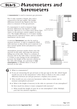 Manometers and barometers