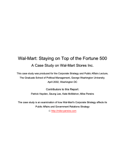 A Case Study on Wal-Mart Stores Inc