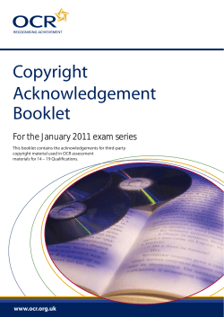 Copyright Acknowledgement Booklet