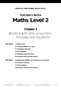 Maths Level 2: Chapter 3 (Working with ratio - Edexcel
